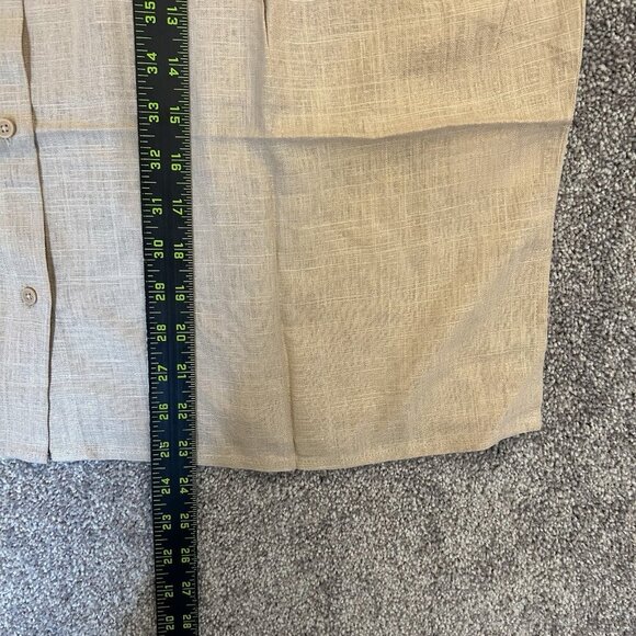 Express Women's Linen-Blend Sleeveless Button Up Shirt Beige Size XL NWT $54 - Picture 12 of 16